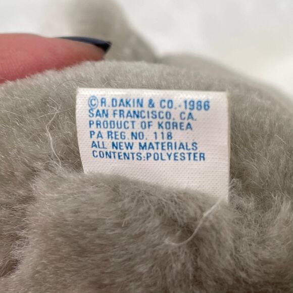 Dakin Koala Bear Plush 6" Vintage 1986 Mini Gray Stuffed Animal Korea Toy RARE - Picture 10 of 12